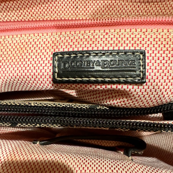 Dooney & bourke canvas and leather trim tote bag 14x9.5x7 - Picture 7 of 13